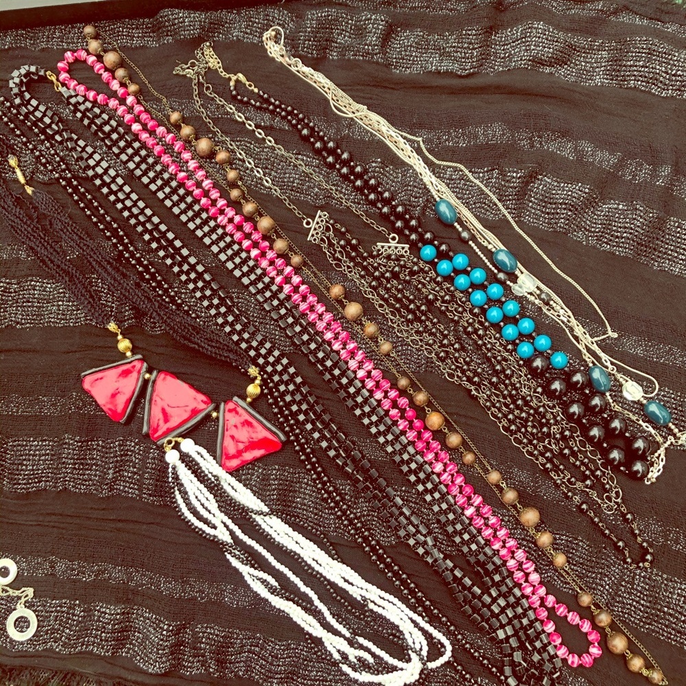 Lot of 8 Vintage Beaded style Long Necklaces